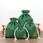 Cotton Linen Drawstring Bags Colorful Lotus Print 8x10-12x15cm 2pcs 12