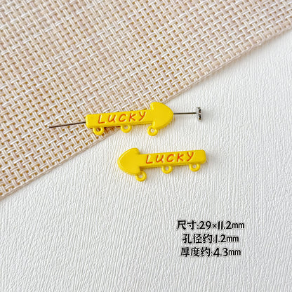Arrow Metal Beads 29mm and 16mm Multi-Hole Enamel Painted 10pcs 8