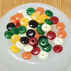Imitation Beeswax Round Resin Beads 6x2mm Multicolor 100pcs 4
