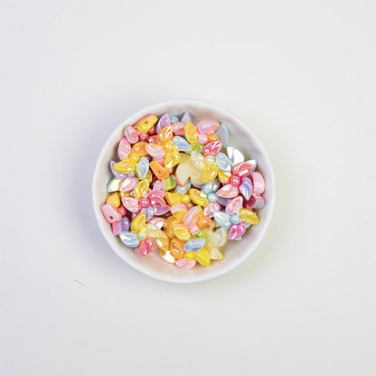 Plating Mini Windmill Resin Beads 14mm Colorful Glossy 20pcs 2