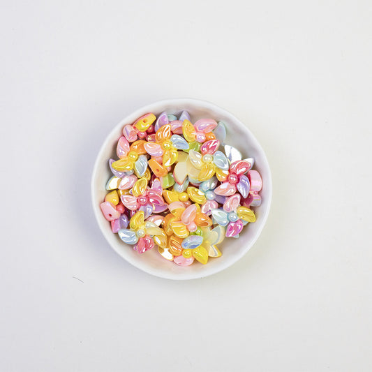 Plating Mini Windmill Resin Beads 14mm Colorful Glossy 20pcs 2