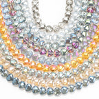 Electroplated Heart Glass Beads 8mm Transparent Mixed Colors 50pcs 4