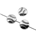 Flat Metal Beads 10mm Antique Silver Tennis Style 30pcs 3