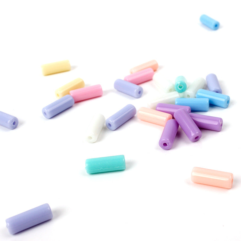 Colored Tube Acrylic Beads 13x5mm Pastel Mixed 1950pcs 3