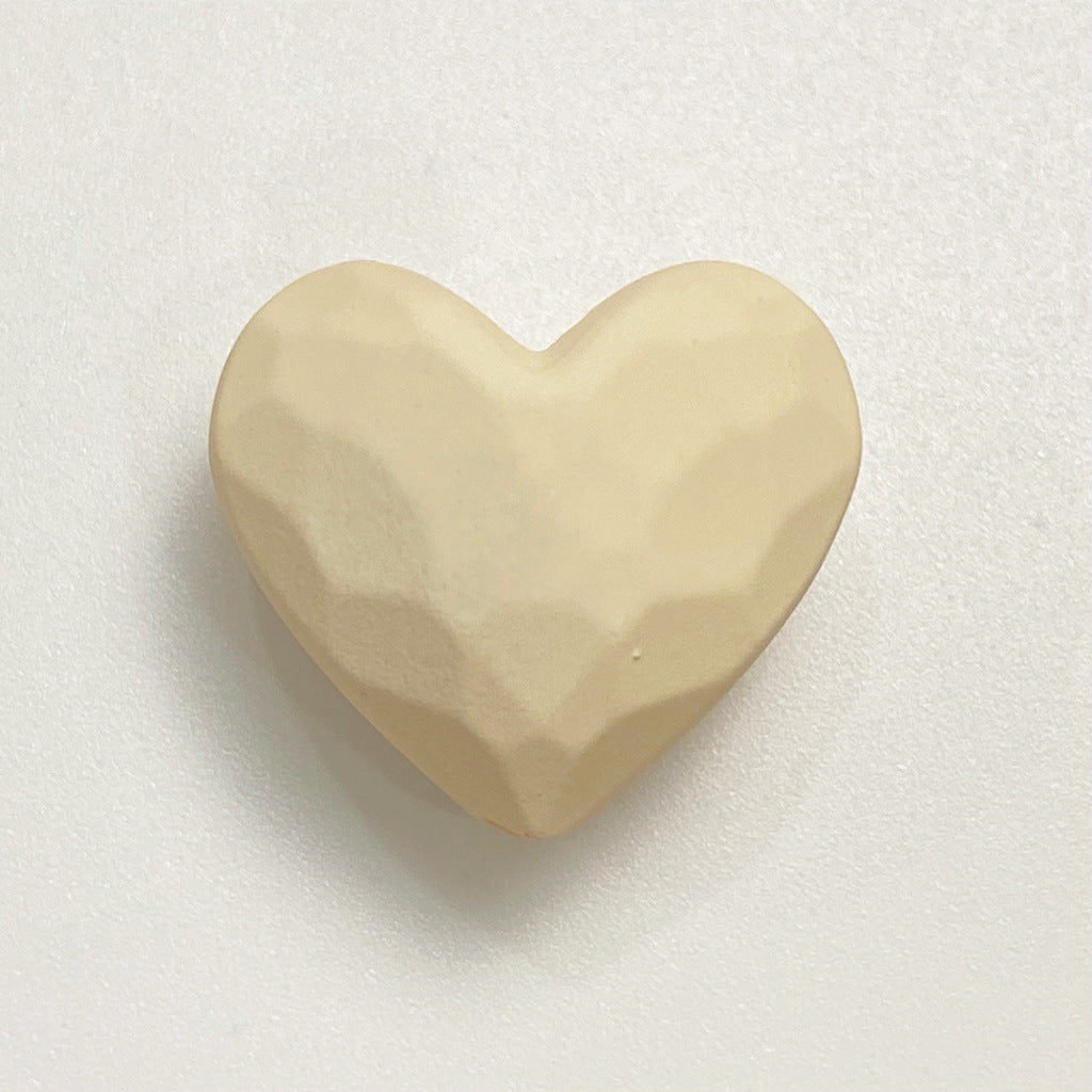 Rubberized Spray Painted Faceted Heart Acrylic Beads 19mm 50pcs 12