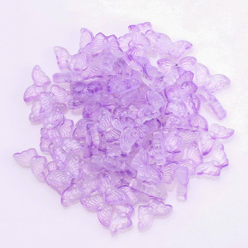 Czech Glass Beads Butterfly 8 15mm Dual Color Gradient Transparent 50pcs 23