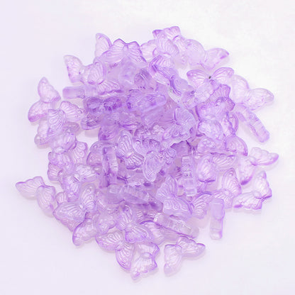 Czech Glass Beads Butterfly 8 15mm Dual Color Gradient Transparent 50pcs 23