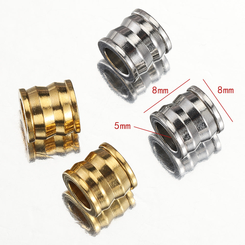 Stainless Steel Irregular Tube Metal Beads 8mm Chunky Textured 20pcs 2