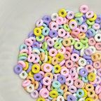 Alloy Donut Spacer Beads 5mm Baking Painted Solid Color 30pcs 19