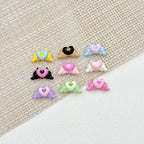 Devil Heart and Kitten Flower Metal Beads 17/15mm Baking Painted 18pcs 14