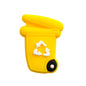 Silicone Focal Beads Garbage Bin With Slightly Open Lid 20pcs 7