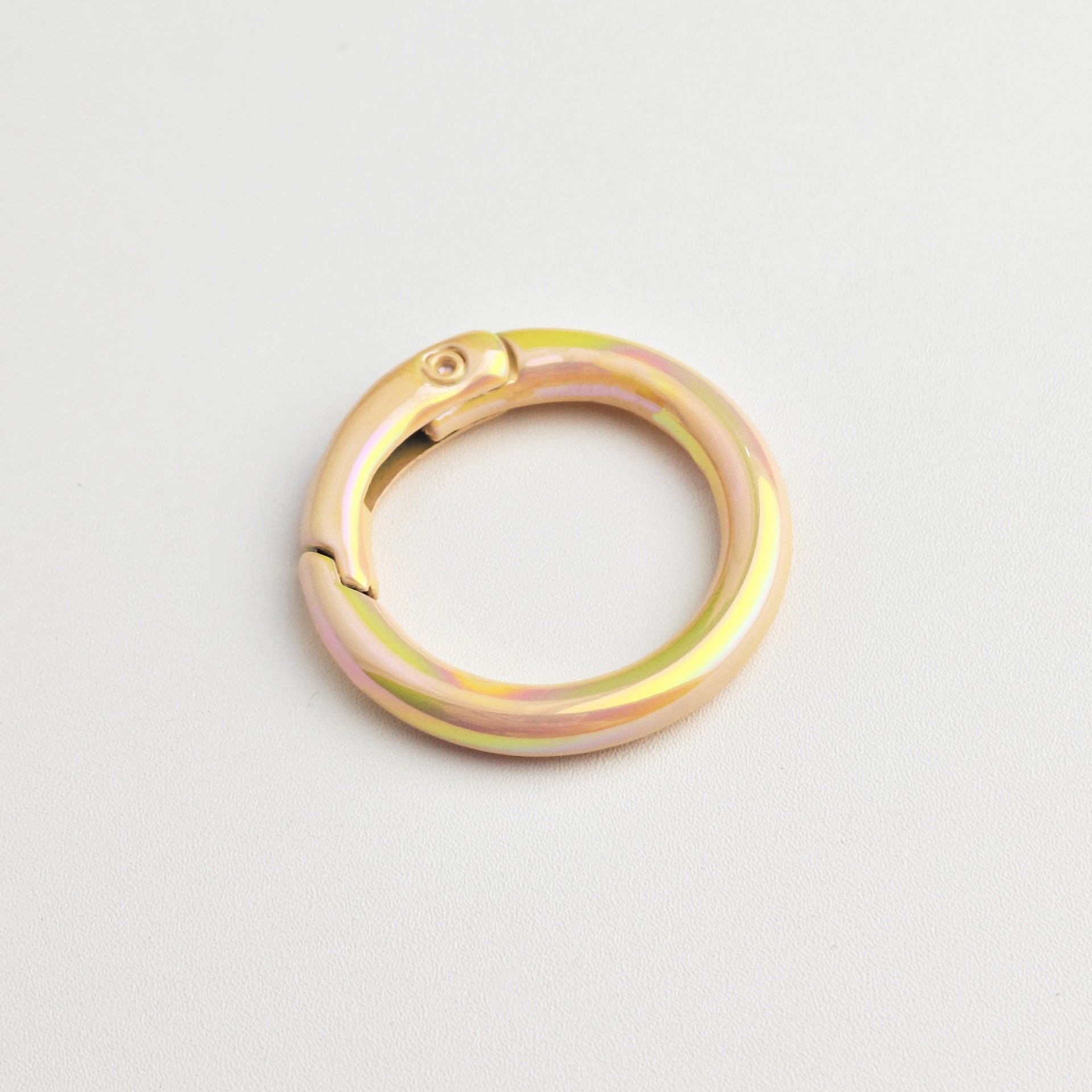 Alloy Iridescent Plating Spring Key Rings 20mm and 25mm 10pcs 10