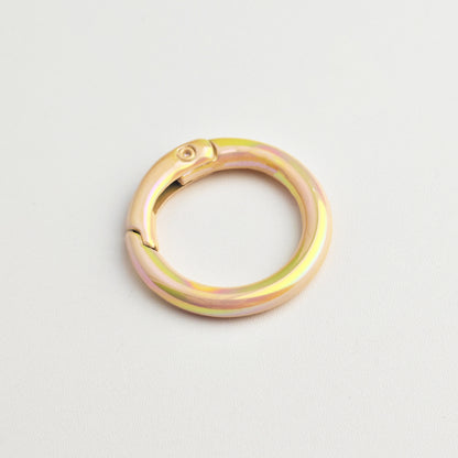 Alloy Iridescent Plating Spring Key Rings 20mm and 25mm 10pcs 10