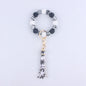 Leopard Print Silicone Bead Tassel Wristlet Keychain 13