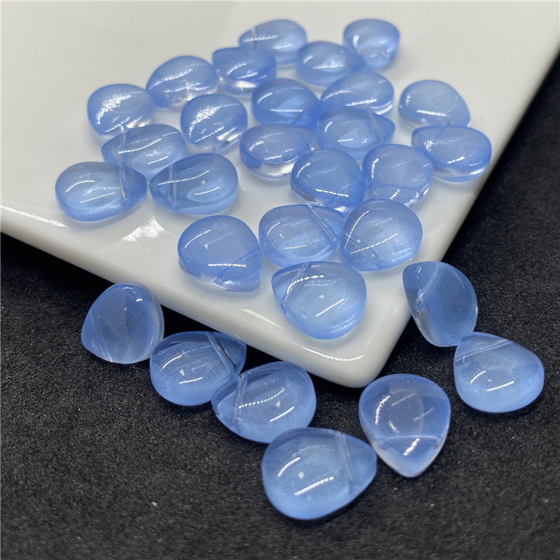 Czech Glass Beads Teardrop 12mm Transparent Iridescent 100pcs 23