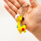 PVC Cartoon Giraffe Keychain Vibrant Colors Chunky Textures 7