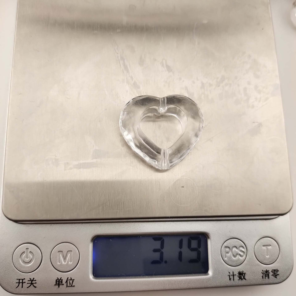 Clear Heart 26mm Acrylic Bead Frame Transparent 40pcs 3