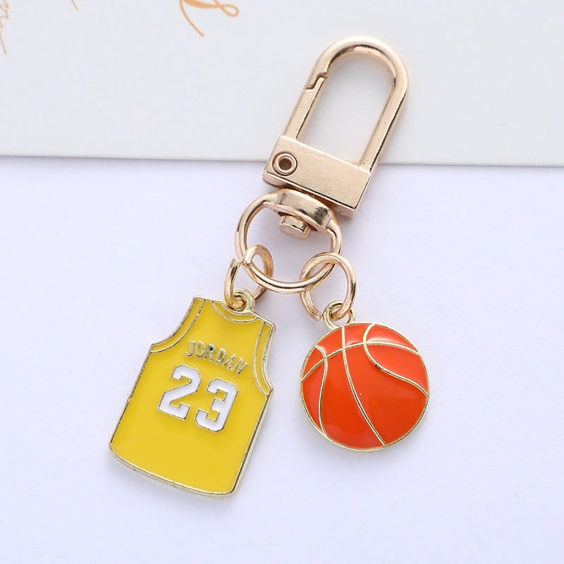 Basketball Jersey Keychain Metal Enamel Basketball Charm 4