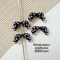 Dotted Bow Metal Beads 20mm Rhinestone Embedded Bow Metal Beads 26mm Painted 10pcs 13
