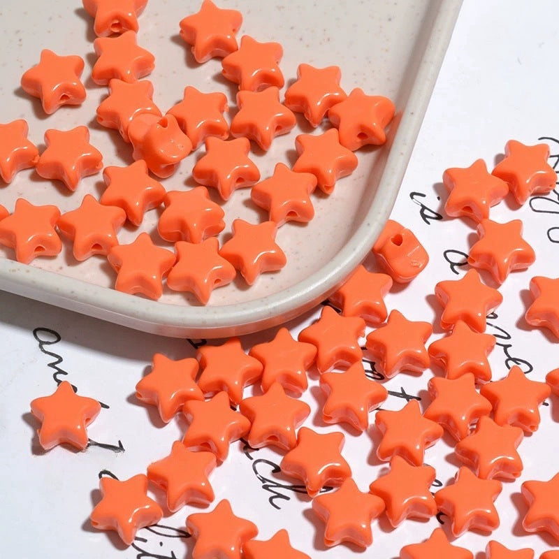 Glow Star Acrylic Beads 11mm Glossy Vibrant Colors 50pcs 6