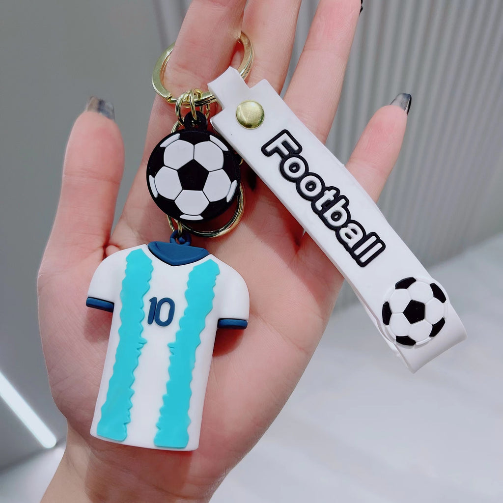PVC Soccer Jersey Keychain Football Player Number Charm 8