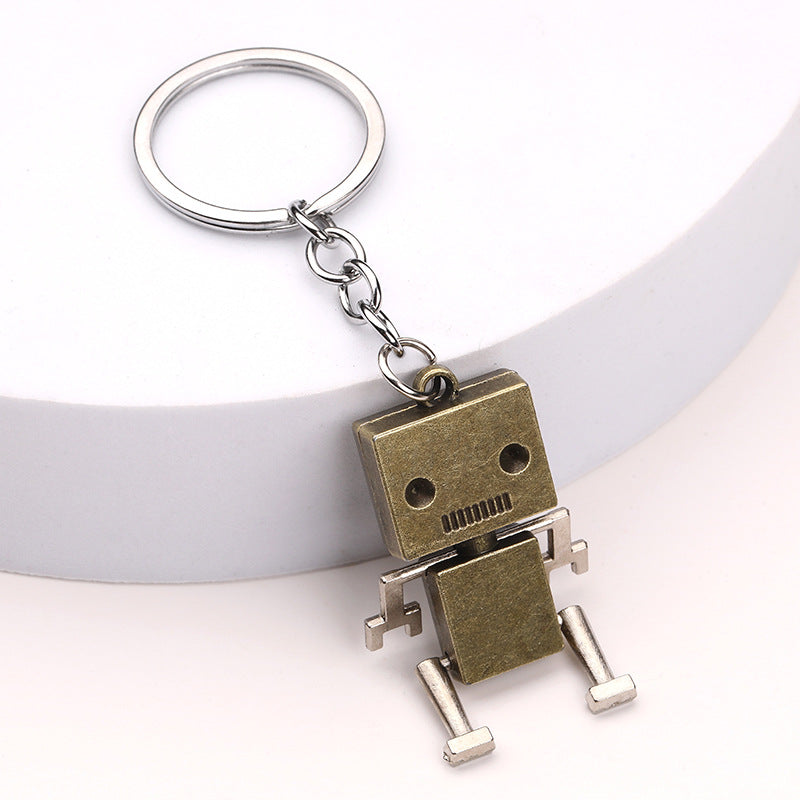 Alloy Robot Keychain Vintage Zinc Alloy Blocky Design 3