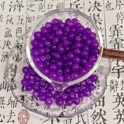 Transparent Round Glass Beads 8mm Vibrant Colors 50pcs 9