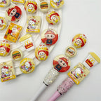 Painted Acrylic Beads 3mm Glossy Fast Food Character Mixed 50pcs 3