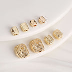 Irregular Stone Shaped Metal Beads Gold Tone 50pcs