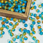 Crackle Round Glass Beads 10mm Bright Multicolor 50pcs 3