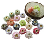 Fabric Fluffy Spacer Beads 15mm Two-Color Teddy 100pcs 5