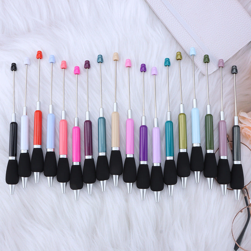 Beadable Ballpoint Pen Comfortable Grip Sponge Sheath Black Ink 1.0mm 2