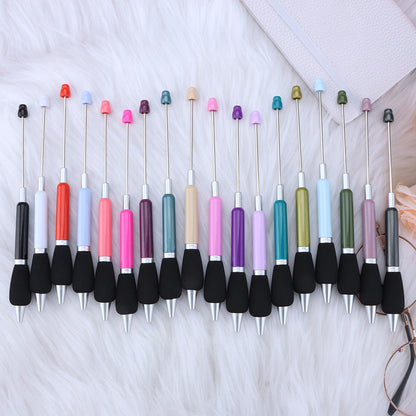 Beadable Ballpoint Pen Comfortable Grip Sponge Sheath Black Ink 1.0mm 2