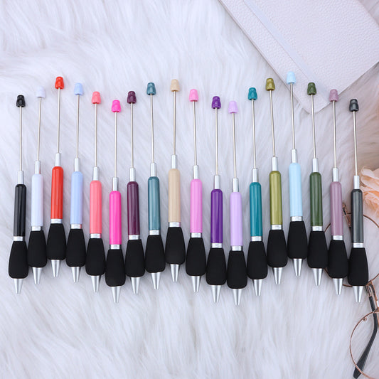 Beadable Ballpoint Pen Comfortable Grip Sponge Sheath Black Ink 1.0mm 2