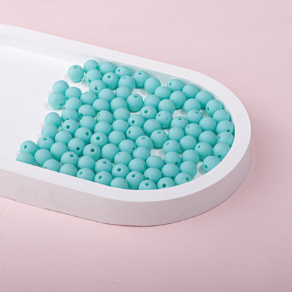 Solid Color Rubberized Round Acrylic Beads 8mm 19