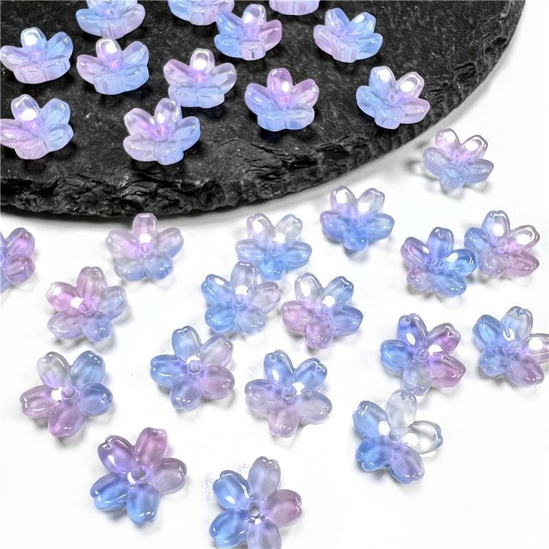 Czech Glass Beads Cherry Blossom 10mm Iridescent Pastel 50pcs 13