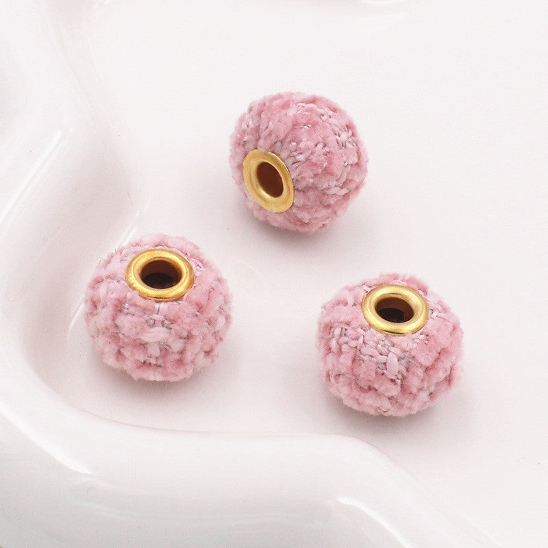Fabric Woven Spacer Beads 15mm Mixed Colors 40pcs 4