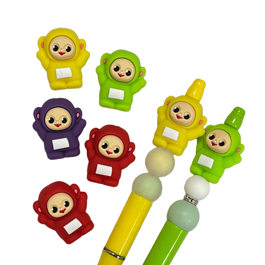 Silicone 3D Focal Beads Cartoon Baby Antenna Smiling Face Raised Antennae 20pcs 4