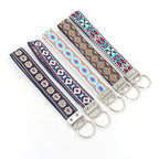 Bohemian Style Wristlet Keychain Antique Silver Polyester 2pcs 17cm 2
