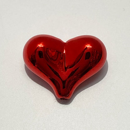 UV Plating Heart Acrylic Beads 22mm Metallic Colorful 20pcs 12