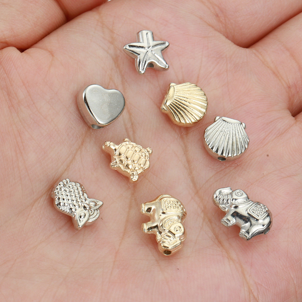 Creature Series Acrylic Beads CCB Plastic Metallic Gold Silver 100pcs 4