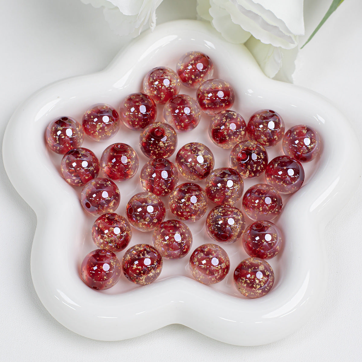 Clear Round Acrylic Beads 12mm 16mm Gold Foil Filled 40pcs 9