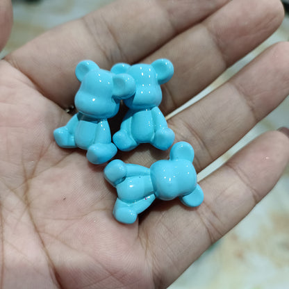 Baking Painted Bear Acrylic Beads 18x24mm Glossy Colorful 100pcs 6