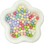 Flower Metal Beads 10mm Baking Painted Cream Two-Color Alloy 20pcs 5