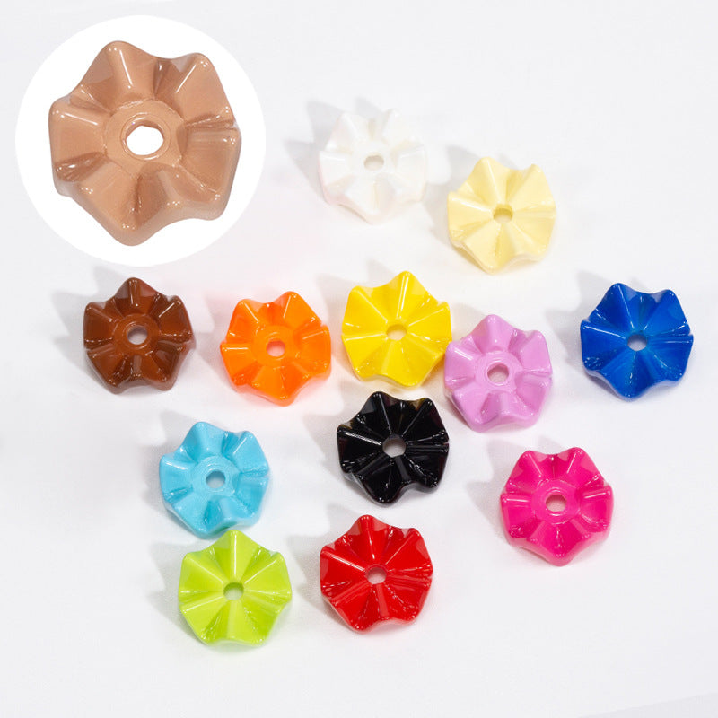 Acrylic Flower Spacer Beads 15mm Stackable 50pcs 3
