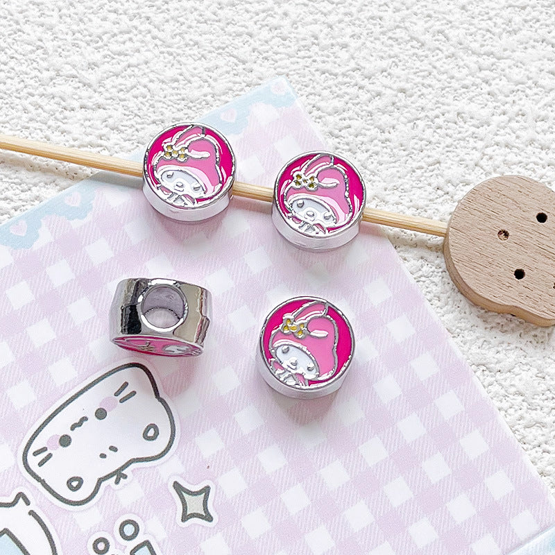 Flat Metal Beads 12mm Sanrio Series Enamel Alloy 10pcs 4