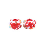 Painted Acrylic Beads 16mm Hand Painted Red Tone 10pcs 3