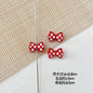 Bow Metal Beads 17mm Baking Painted Checkered Pattern 10pcs 11