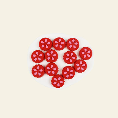Silicone Focal Beads Petal Cookies Floral Cut Out Design 20pcs 9