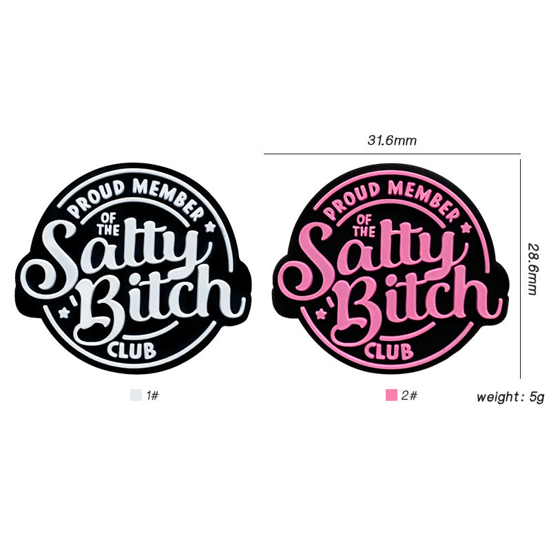 Silicone Focal Beads Proud Member Salty Bitch Club Script 20pcs 2